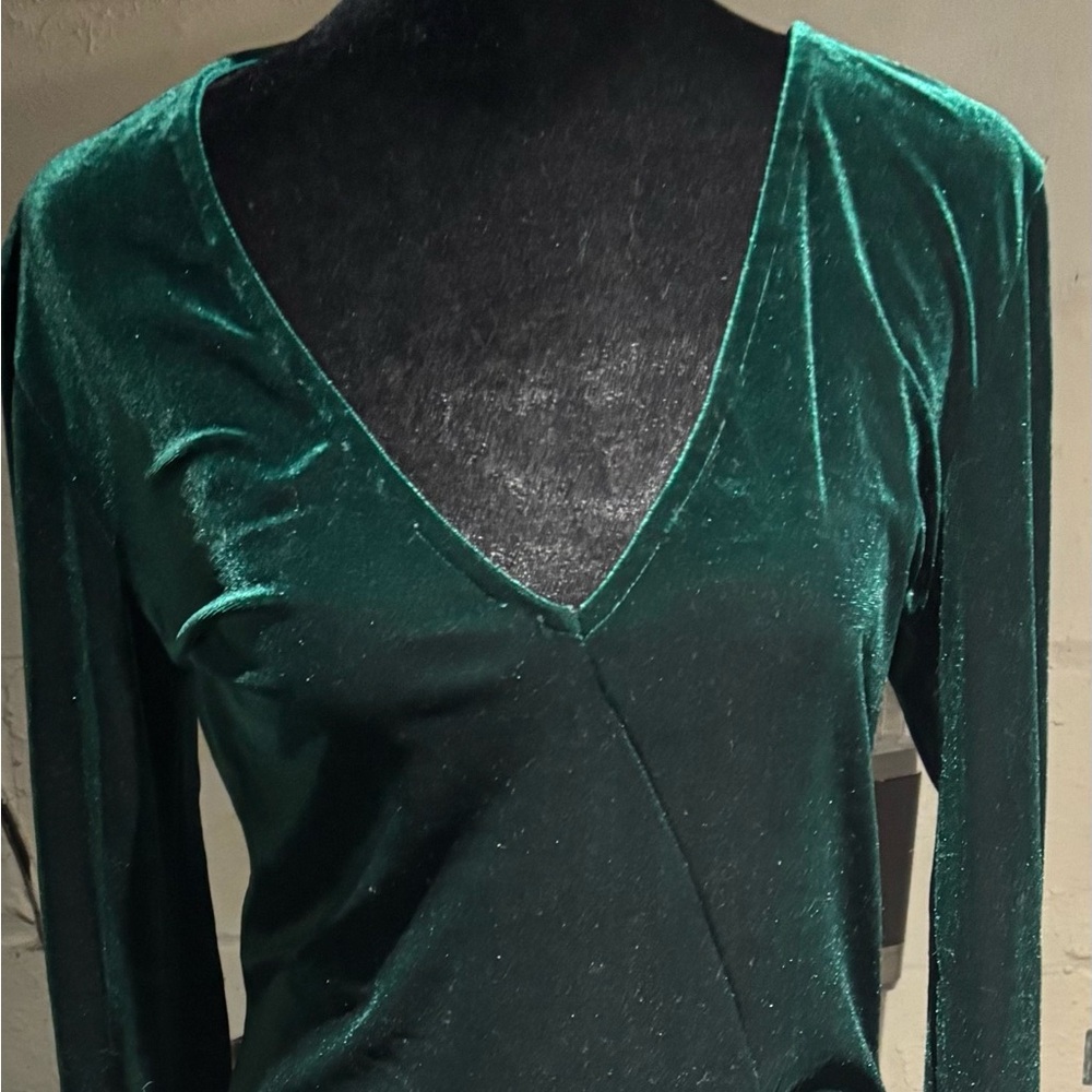 Fashion Nova Deep Green Long Sleeve Dress